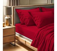 Claret Red Ranforce Sábana Bajera Individual, 100% algodón, 100 x 200 + 30 cm, 145 Hilos, Lavable a máquina a 30 °C, Ropa de Cama Suave y Duradera