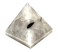 Claridad del arnés y conexión a tierra: pirámide de cuarzo rutilado - Piedra natal de Capricornio - Alineación de chakra de raíz y corona, Approx. 2 Inches, Gema, Cuarzo rutilado