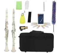 Clarinet Clarinete 17 Teclas B Clarinete Blanco Plano ABS Plateado Material De Llave Plateada Con Accesorios