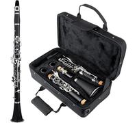 Clarinet Clarinete Bb 17 Teclas 6 Anillos Clarinete Negro Instrumento De Viento Clarinete De Baquelita Portátil Instrumento De Viento De Madera Profesional