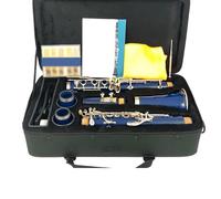 Clarinet Clarinete Bb 17 Teclas Clarinete Con Cuerpo ABS Para Principiantes Profesionales(Blue)