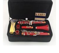 Clarinet Clarinete Bb 17 Teclas Clarinete Con Cuerpo ABS Para Principiantes Profesionales(Red)
