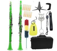 Clarinet Clarinete Bb 17 Teclas Clarinete Profesional Cuerpo Negro Caja De Tela Guantes Lengüeta Clip Accesorios Para Clarinete(6set)