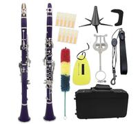 Clarinet Clarinete Bb 17 Teclas Clarinete Profesional Cuerpo Negro Caja De Tela Guantes Lengüeta Clip Accesorios Para Clarinete(2set)