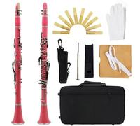 Clarinet Clarinete Bb 17 Teclas Clarinete Profesional Cuerpo Negro Caja De Tela Guantes Lengüeta Clip Accesorios Para Clarinete(11set)