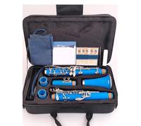Clarinet Clarinete Bb 17 Teclas Cuerpo ABS Llaves De Níquel Cobre Clarinete Profesional(Blue)