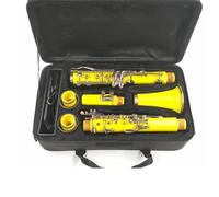Clarinet Clarinete Bb 17 Teclas Cuerpo ABS Llaves De Níquel Cobre Clarinete Profesional(Yellow)