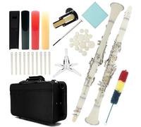 Clarinet Clarinete Bb Blanco Con Llave B Para Principiantes Para Orquesta Escolar Adultos Con Estuche Rígido Soporte Piezas De Guantes(Set)