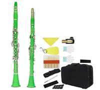 Clarinet Clarinete Bb Colorido De 17 Teclas Clarinete De 6 Anillos Con Juego De Piezas De Lengüeta Para Principiantes Práctica De Juego(Green)