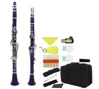 Clarinet Clarinete Bb Colorido De 17 Teclas Clarinete De 6 Anillos Con Juego De Piezas De Lengüeta Para Principiantes Práctica De Juego(Purple)