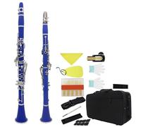 Clarinet Clarinete Bb Colorido De 17 Teclas Clarinete De 6 Anillos Con Juego De Piezas De Lengüeta Para Principiantes Práctica De Juego(Sky blue)