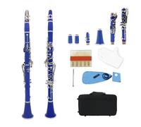 Clarinet Clarinete Bb De 17 Teclas Clarinete Tenor De Viento De Madera De Baquelita Instrumento Con Caja De Lengüeta Accesorios Profesionales(Sky blue)