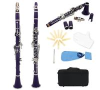 Clarinet Clarinete Bb De 17 Teclas Instrumento De Viento De Madera Profesional De Baquelita Clarinete Con Caja Piezas De Instrumentos Musicales De Caña(Purple)