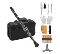 Clarinet Clarinete Bb De Doble Barril Juego De Clarinete ABS Instrumento De Viento De Madera De Goma Dura Profesional Con Bolsa De Transporte Con Soporte De 10 Cañas