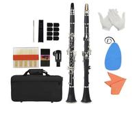 Clarinet Clarinete Bb Negro/blanco/azul Oscuro Clarinete De 17 Teclas De Níquel Para Principiantes Con 2 Cajas(Black A)