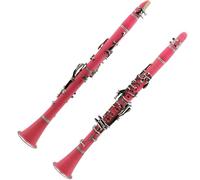 Clarinet Clarinete Bb Rosa Para Principiantes Para Orquesta Adultos Con Estuche Rígido Soporte Guantes Piezas(Clarinet)