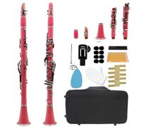 Clarinet Clarinete Clarinete Bb De 17 Teclas Instrumento De Viento De Madera Profesional Clarinete De Baquelita Con Estuche Kit Accesorios De Lengüeta(Pink)