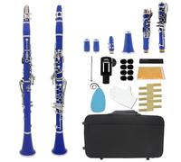 Clarinet Clarinete Clarinete Bb De 17 Teclas Instrumento De Viento De Madera Profesional Clarinete De Baquelita Con Estuche Kit Accesorios De Lengüeta(Blue)