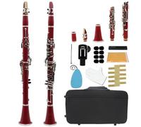 Clarinet Clarinete Clarinete Bb De 17 Teclas Instrumento De Viento De Madera Profesional Clarinete De Baquelita Con Estuche Kit Accesorios De Lengüeta(Red)