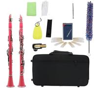 Clarinet Clarinete Clásico De 17 Teclas B Clarinete Rosa Plano ABS Plateado Material De Llave Plateada Con Accesorios