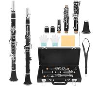 Clarinet Clarinete Con Llave C Cuerpo De Baquelita 17 Teclas Clarinete Con Llave Plateada Negra Y Estuche De Cuero Kit De Cubierta De Metal