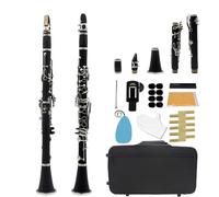 Clarinet Clarinete De 17 Teclas Bb Clarinete De 6 Anillos Clarinete De Baquelita Portátil Instrumento Profesional De Viento De Madera(Black)