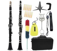 Clarinet Clarinete Profesional Bb De 17 Teclas Caja De Tela Para Cuerpo Negro Guantes Accesorios Para Clarinete Con Clip De Lengüeta(4set)