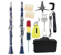 Clarinet Clarinete Profesional Bb De 17 Teclas Caja De Tela Para Cuerpo Negro Guantes Accesorios Para Clarinete Con Clip De Lengüeta(7set)