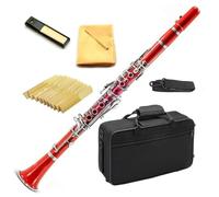 Clarinet Clarinete Sib 17 Clarinete Rojo Con Llave De Níquel Para Principiantes Con 2 Estuches Rígidos Y Juego De Clarinete