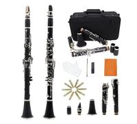 Clarinet Clarinete Sib Negro Clarinete De 17 Teclas Y 6 Anillos Con Kit De Clarinete Piezas De Caña Para Principiantes Práctica De Juego