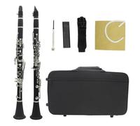 Clarinet para principiantes Clarinete Bb Clarinete De Baquelita De 17 Teclas Instrumento De Viento De Madera Profesional De Ébano Negro Con Accesorios De Caja