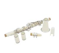 Clarinet para principiantes Clarinete De 17 Teclas Bb Clarinete De 6 Anillos Clarinete De Baquelita Portátil Instrumento Profesional De Viento De Madera(White)