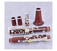 Clarinet para principiantes Clarinete Profesional De Madera Roja 18/17 Teclas Sib Palisandro Mopane Llaves Plateadas Klarnet(17KEYS)