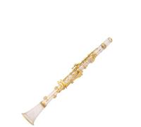 Clarinet principiantes Clarinete Bb Chapado En Oro, Cuerpo De Tubo Transparente Acrílico, Excelente Timbre (Color : Gold plated)