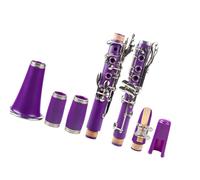 Clarinet principiantes Clarinete Bb Profesional Clarinete Kit De Níquel Chapado En Cuproníquel De 17 Teclas Con Lengüetas Para Clarinete Componentes De La Caja Con Correa Púrpura