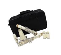 Clarinet principiantes Clarinete Blanco 17 Teclas Bb B Tono Instrumento De Viento De Madera Profesional Clarinete De Baquelita Con Caja Pieza De Instrumento Musical