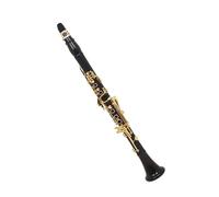 Clarinet principiantes Clarinete De Ébano, Instrumento Si Bemol, 17 Teclas, Llave Chapada En Oro, Clarinete De Rendimiento Profesional Con Cinturón Trasero, Guantes