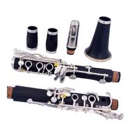 Clarinet principiantes Clarinete Profesional De Ébano BB, 18 Teclas, Cobre Plateado, Madera Maciza