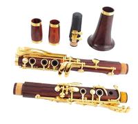 Clarinet principiantes Clarinete Profesional De Madera Bb Chapado En Oro 18 Teclas Clarinete Color Madera Color Rojo (Color : Cocobolo)