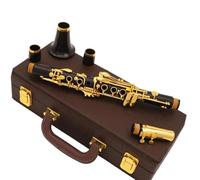Clarinet principiantes Clarinete Profesional Eb De 18 Teclas, Clarinete De Madera De Ébano, Llave Chapada En Oro E, Tono Dulce