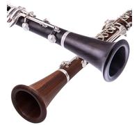 Clarinet principiantes Instrumento De Clarinete De 17 Teclas B Plano, Ébano/caoba, Instrumento De Clarinete Para Principiantes, Actuación Profesional (Color : Mahogany outer hoop)
