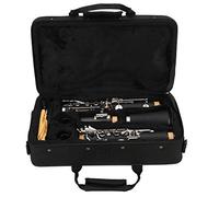 Clarinet Set 17 Key Estudiante BB Clarinete Flat Binocular Clarinete Profesional B Flat Clarinet Beb BB con Tela de Limpieza Caja de Destornillador Instrumento Musical (BLACK)
