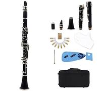 Clarinete ABS 17 Clarinete Binocular Plano KEY BB Clarinetes (Color : Black)