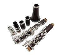 clarinete bajo Baquelita Si bemol 17 teclas chapadas en plata Clarinete profesional en Sib Clarinetes de madera de ébano