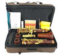 clarinete bajo Calidad coexiste madera roja clarinete profesional palisandro Bb chapado en oro