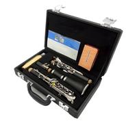 clarinete bajo Clarinete A de baquelita, clarinete profesional, llaves chapadas en plata, 17 teclas con estuche, boquilla