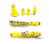 clarinete bajo Clarinete amarillo claro 17 teclas Bb cuerpo clarinete banda escolar clarinete de orquesta