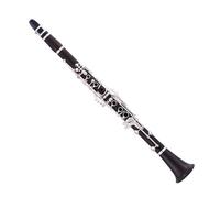 clarinete bajo Clarinete BB profesional 17 teclas en cuerpo de ébano con teclas plateadas Funda de cuero negro ABS