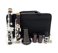 clarinete bajo Clarinete Bb profesional llave chapada en plata instrumentos musicales de orquesta 17 teclas Bb madera compuesta plana