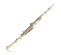 clarinete bajo Clarinete Bb tono niquelado 17 teclas en instrumento musical hermosa calidad de sonido(White)